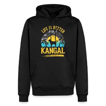 Das Leben ist beser mit einem Kangal - Männer Premium Bio Hoodie - Schwarz - Vorne - Nico (187cm)