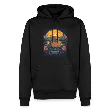 Capybara Cadeau Capybara - Sweat à capuche Premium bio Homme - noir - Devant - Nico (187cm)