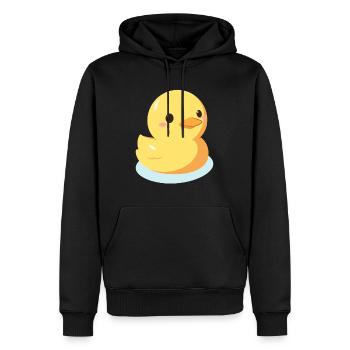 Canard en caoutchouc jaune canard en caoutchouc - Sweat à capuche Premium bio Homme - noir - Devant - Nico (187cm)