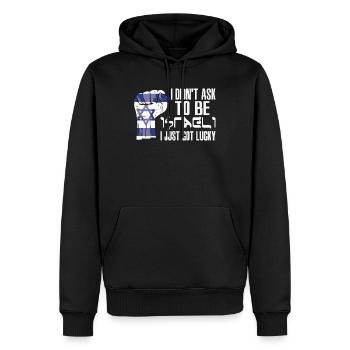 Israelischer Stolz Israelische Flagge Gewachsen - Männer Premium Bio Hoodie - Schwarz - Vorne - Nico (187cm)
