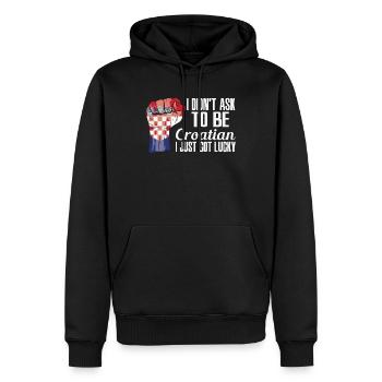 Kroatischer Stolz Kroatische Flagge Gewachsen - Männer Premium Bio Hoodie - Schwarz - Vorne - Nico (187cm)