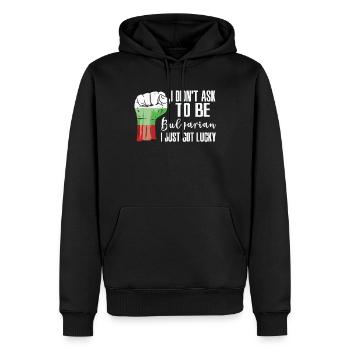 Bulgarischer Stolz Bulgarische Flagge Gewachsen - Männer Premium Bio Hoodie - Schwarz - Vorne - Nico (187cm)