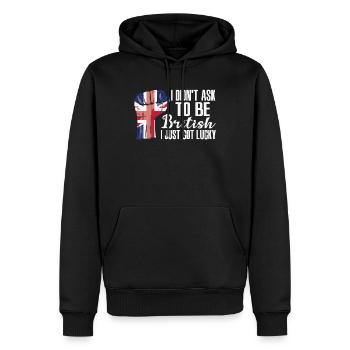 Fierté britannique Drapeau britannique cultivé - Sweat à capuche Premium bio Homme - noir - Devant - Nico (187cm)