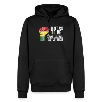 Fierté bolivienne Drapeau bolivien - Sweat à capuche Premium bio Homme - noir - Devant - Nico (187cm)