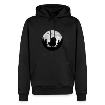 Kakapo Mond Nachtpapagei - Männer Premium Bio Hoodie - Schwarz - Vorne - Nico (187cm)