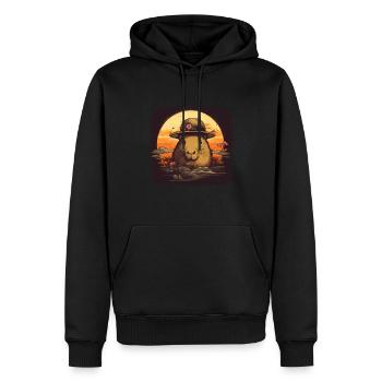 Capybara Cadeau Capybara - Sweat à capuche Premium bio Homme - noir - Devant - Nico (187cm)