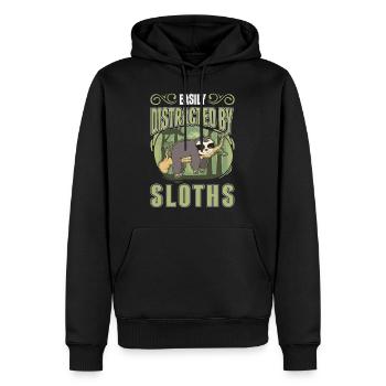 Sloth Gift Sloth - Men’s Premium Organic Hoodie - black - Front - Nico (187cm)