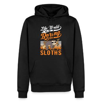 Sloth Gift Sloth - Men’s Premium Organic Hoodie - black - Front - Nico (187cm)