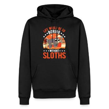 Sloth Gift Sloth - Men’s Premium Organic Hoodie - black - Front - Nico (187cm)