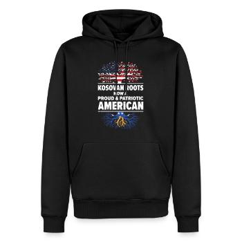 Kosovar American Patriot États-Unis - Sweat à capuche Premium bio Homme - noir - Devant - Nico (187cm)