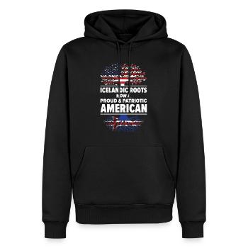 Icelandic American Patriot USA Grown - Sweat à capuche Premium bio Homme - noir - Devant - Nico (187cm)