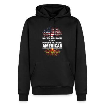 Macédonien Patriote américain États-Unis - Sweat à capuche Premium bio Homme - noir - Devant - Nico (187cm)