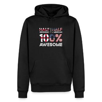 Georgischer amerikanischer Patriot USA Gewachsen - Männer Premium Bio Hoodie - Schwarz - Vorne - Nico (187cm)