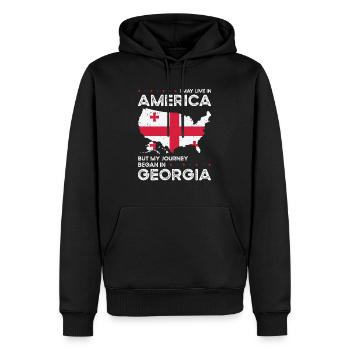 Georgischer amerikanischer Patriot USA Gewachsen - Männer Premium Bio Hoodie - Schwarz - Vorne - Nico (187cm)