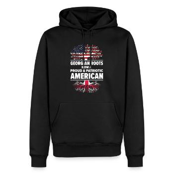 Georgian American Patriot USA Grown - Sweat à capuche Premium bio Homme - noir - Devant - Nico (187cm)