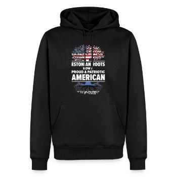 Estnischer amerikanischer Patriot USA Gewachsenes - Männer Premium Bio Hoodie - Schwarz - Vorne - Nico (187cm)