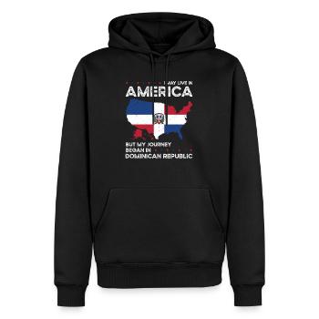 Dominikanische amerikanische Patriotin USA - Männer Premium Bio Hoodie - Schwarz - Vorne - Nico (187cm)