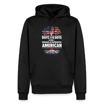 Dutch American Patriot USA Grown Niederlande US - Männer Premium Bio Hoodie - Schwarz - Vorne - Nico (187cm)