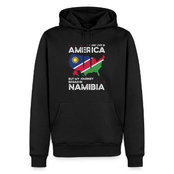 Namibie American Patriot USA Cultivé - Sweat à capuche Premium bio Homme - noir - Devant - Nico (187cm)