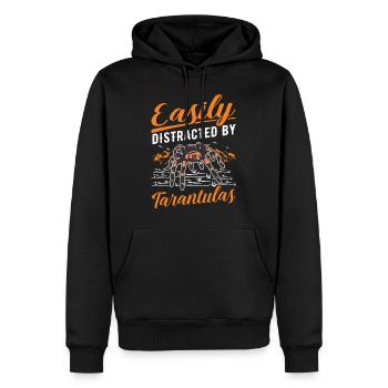 Easily distracted by Tarantulas Tarantel - Männer Premium Bio Hoodie - Schwarz - Vorne - Nico (187cm)