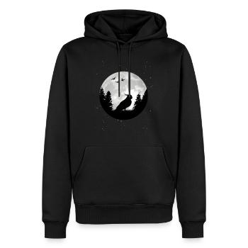 Perruche Budgie Moon Welli - Sweat à capuche Premium bio Homme - noir - Devant - Nico (187cm)