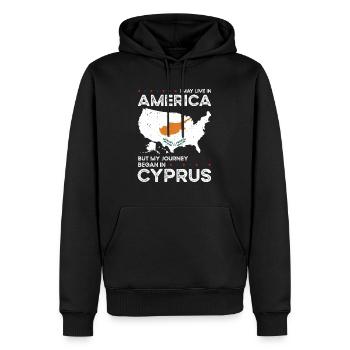 Chypriote Américain Patriote États-Unis - Sweat à capuche Premium bio Homme - noir - Devant - Nico (187cm)