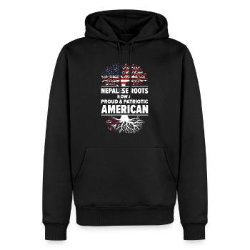 Népalais Patriote américain États-Unis - Sweat à capuche Premium bio Homme - noir - Devant - Nico (187cm)
