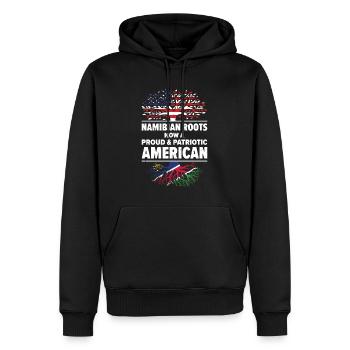 Namibia Amerikanischer Patriot USA Gewachsen - Männer Premium Bio Hoodie - Schwarz - Vorne - Nico (187cm)