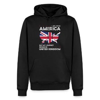 British American Patriot États-Unis cultivé - Sweat à capuche Premium bio Homme - noir - Devant - Nico (187cm)
