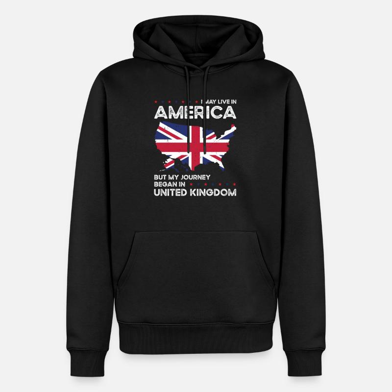 British American Patriot États-Unis cultivé - Sweat à capuche Premium bio Homme - noir