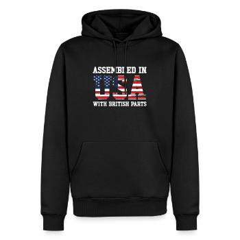 British American Patriot États-Unis cultivé - Sweat à capuche Premium bio Homme - noir - Devant - Nico (187cm)