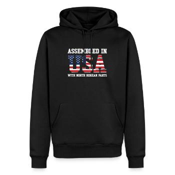 Nordkorea Amerikanischer Patriot USA Gewachsen - Männer Premium Bio Hoodie - Schwarz - Vorne - Nico (187cm)
