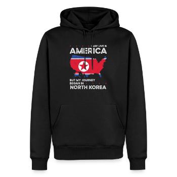 Nordkorea Amerikanischer Patriot USA Gewachsen - Männer Premium Bio Hoodie - Schwarz - Vorne - Nico (187cm)