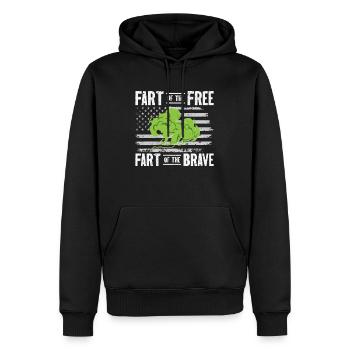 Pet Péter Crop Duster Papa Humour - Sweat à capuche Premium bio Homme - noir - Devant - Nico (187cm)