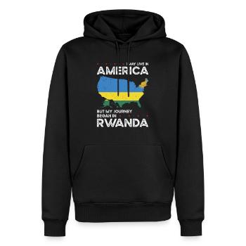 Ruandische amerikanische Patriotin USA Gewachsen - Männer Premium Bio Hoodie - Schwarz - Vorne - Nico (187cm)