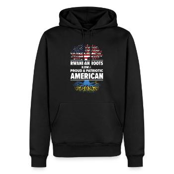 Ruandische amerikanische Patriotin USA Gewachsen - Männer Premium Bio Hoodie - Schwarz - Vorne - Nico (187cm)