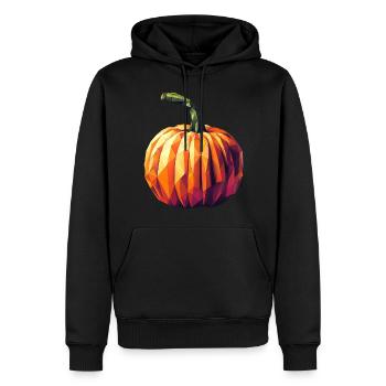 Autumn Magic: Geometric Pumpkin in - Men’s Premium Organic Hoodie - black - Front - Nico (187cm)