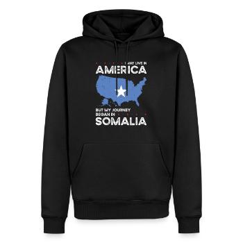 Patriote américain d’origine somalienne États-Unis cultivé - Sweat à capuche Premium bio Homme - noir - Devant - Nico (187cm)