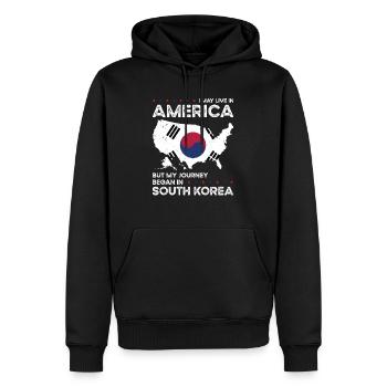 Sud-Coréen Américain Patriote États-Unis - Sweat à capuche Premium bio Homme - noir - Devant - Nico (187cm)