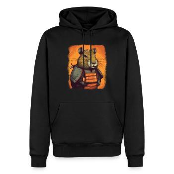 Capybara Samouraï Wasserschwein - Sweat à capuche Premium bio Homme - noir - Devant - Nico (187cm)