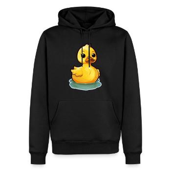 Canard en caoutchouc jaune Canard en caoutchouc - Sweat à capuche Premium bio Homme - noir - Devant - Nico (187cm)