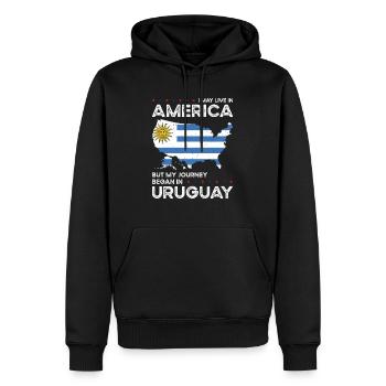 Uruguayen American Patriot USA cultivé - Sweat à capuche Premium bio Homme - noir - Devant - Nico (187cm)