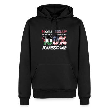 Patriote américain palestinien États-Unis - Sweat à capuche Premium bio Homme - noir - Devant - Nico (187cm)