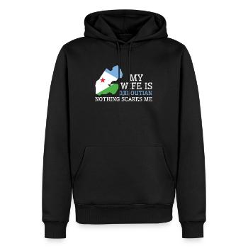 Nichts macht mir Angst Meine Frau ist - Männer Premium Bio Hoodie - Schwarz - Vorne - Nico (187cm)