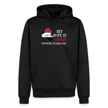 Nichts macht mir Angst Meine Frau ist Irakerin - Männer Premium Bio Hoodie - Schwarz - Vorne - Nico (187cm)