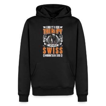 Thérapie pour chiens de montagne suisses - Sweat à capuche Premium bio Homme - noir - Devant - Nico (187cm)