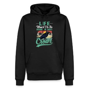 Crow, Raven, Crow, Crow Husbandry, Crow Breeder - Men’s Premium Organic Hoodie - black - Front - Nico (187cm)