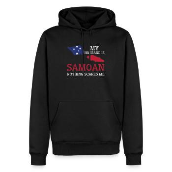Rien ne me fait peur Ma femme est samoane - Sweat à capuche Premium bio Homme - noir - Devant - Nico (187cm)