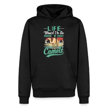 Kamel Geschenk Dromedar Camel Großkamel - Männer Premium Bio Hoodie - Schwarz - Vorne - Nico (187cm)