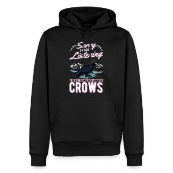 Corbeau, Corbeau, Corbeau, Élevage de Corbeau, Éleveur de Corbeau - Sweat à capuche Premium bio Homme - noir - Devant - Nico (187cm)